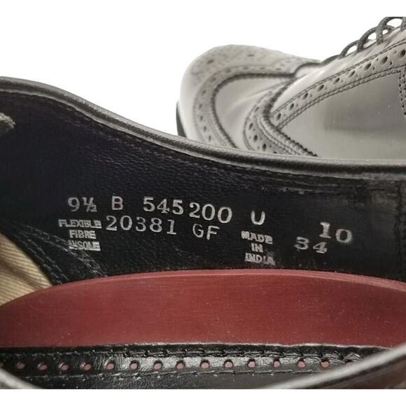 Florsheim Men\'s Black‎ Patent Leather Front Lace, Dress Shoe Sz. 9.5B Brogue NEW main image 5